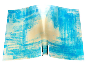 Vegetable tanned leather panel Russo pintura aqua