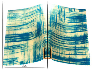 Italian leather panel Russo canvora cavaliere brush-painted