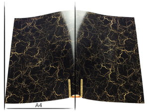 Italian leather panel Russo crack nero black