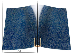 Italian leather panel Russo zenith lazuro blue cracked