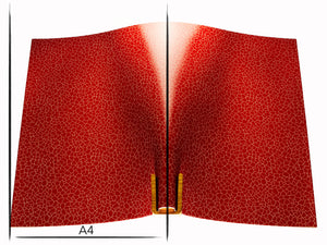 Italian leather panel Russo zenith fuoco red cracked