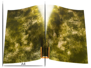 Italian leather panel Russo artesano oliva