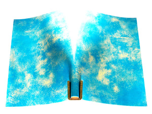 Vegetable tanned leather panel Russo artesano aqua