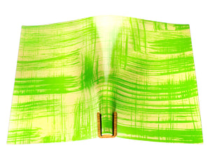 Vegetable tanned leather panel Russo canvora lime