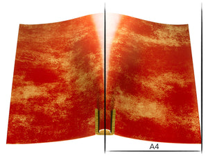 Vachetta leather panel Russo marbled fuoco