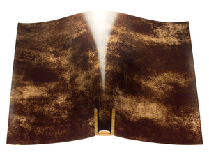 Vegetable tanned leather panel Russo marbled moreno