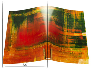 Italian leather panel Russo pintura verdago green red painted