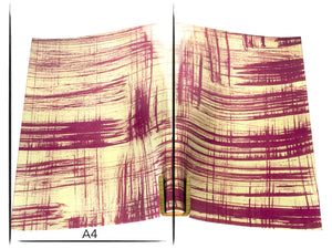 Italian leather panel Russo canvora roxo brush-painted