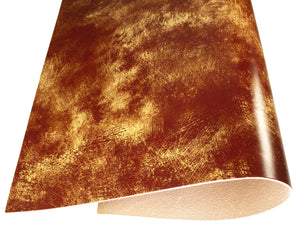 Vegetable tanned leather Russo artesano rusty red brush painted