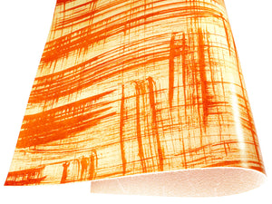 Vegetable tanned leather Russo canvora catalina orange brush-painted