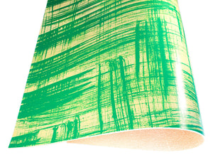 Vegetable tanned leather Russo canvora verdago green brush-painted