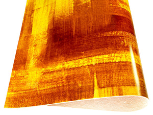 Vegetable tanned leather Russo pintura valletta yellow red painted