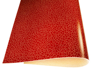 Vegetable tanned leather Russo zenith fuoco red cracked