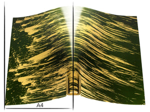 Italian leather panel Russo carrara verdago green stripes