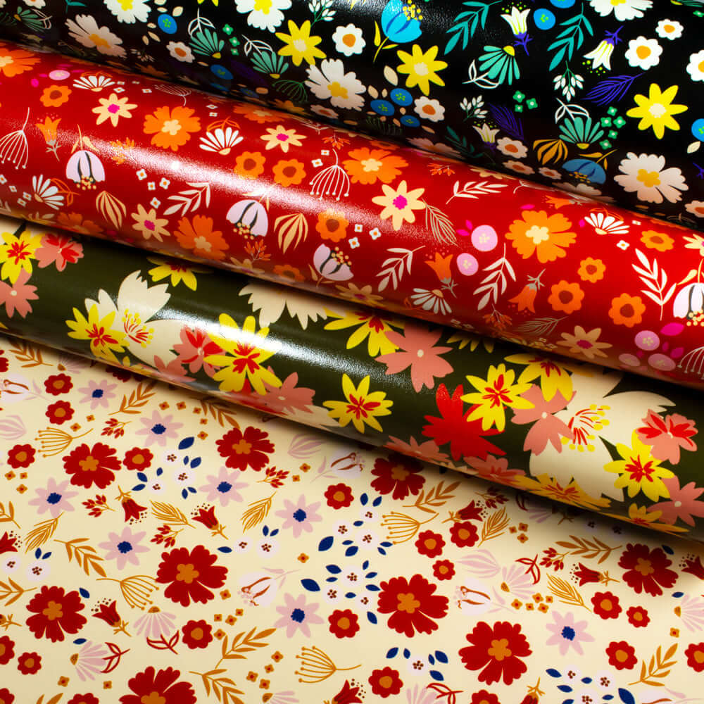 Russo leather Sakura collection vegetable tanned leather flower print