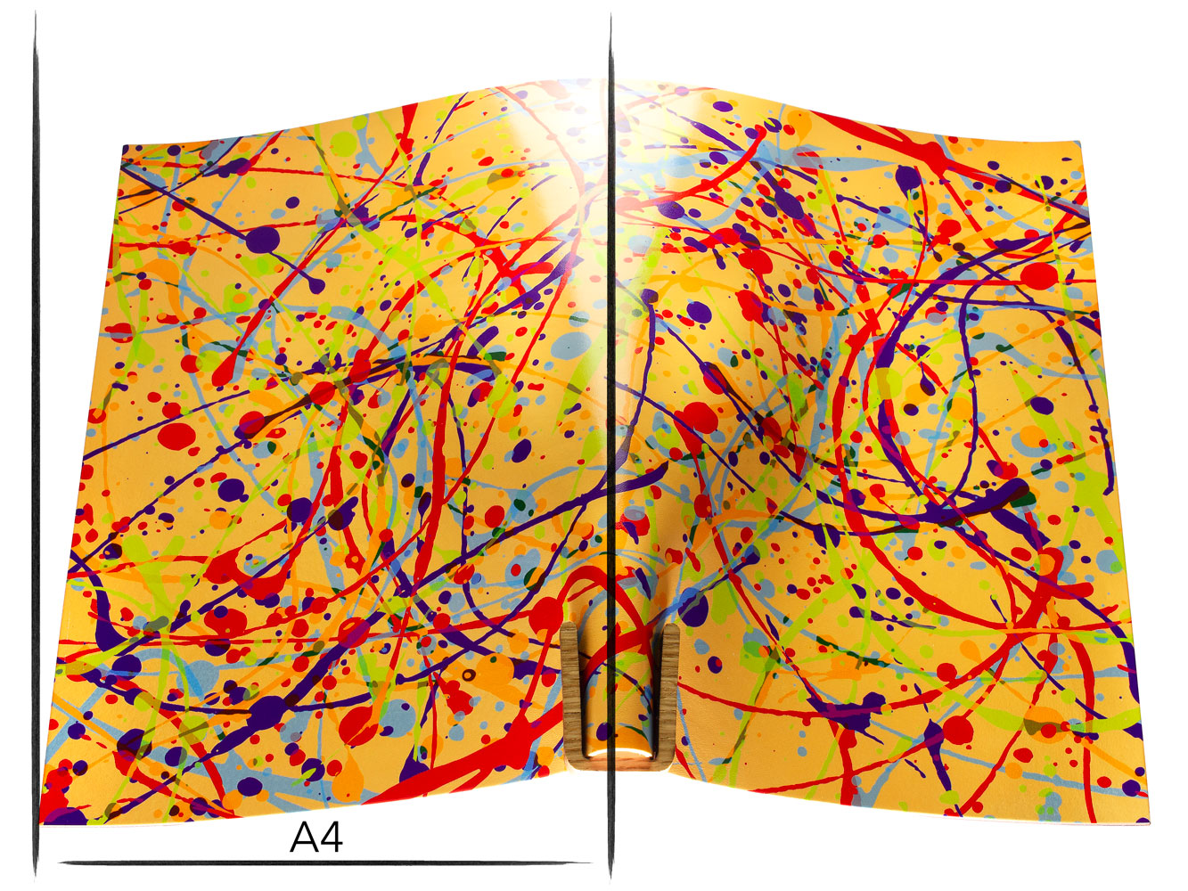 Italian leather panel Russo astratto pintale abstract paint drops