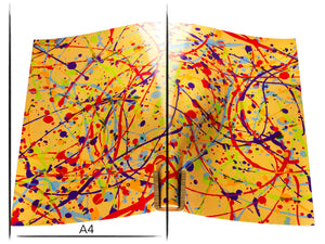 Italian leather panel Russo astratto pintale abstract paint drops