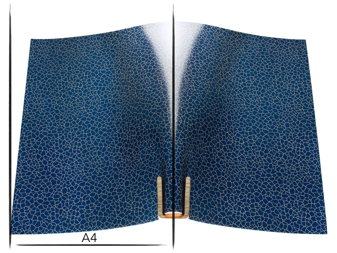 Italian leather panel Russo zenith lazuro blue cracked