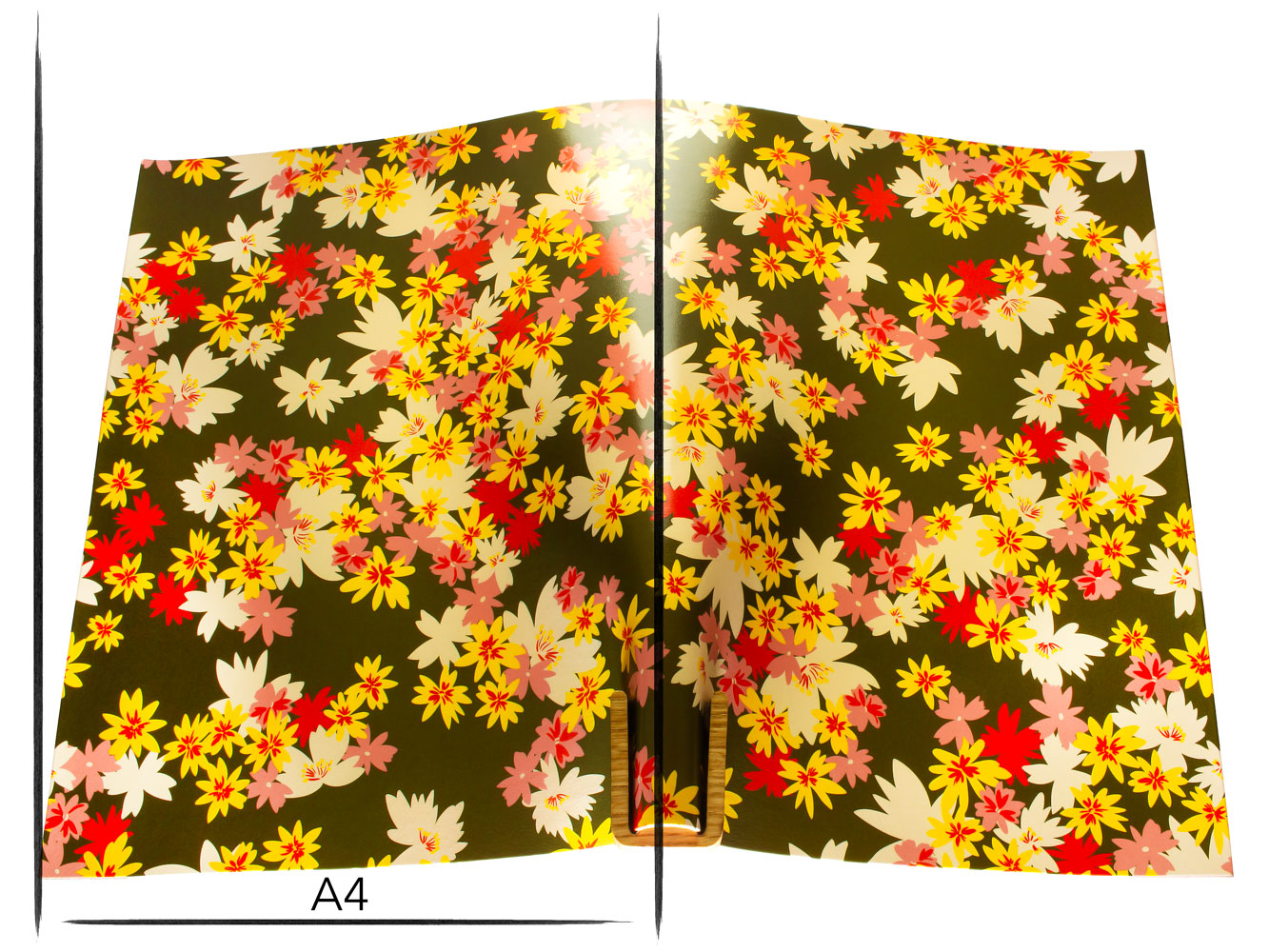 Italian leather panel Russo sakura verdago green flower print