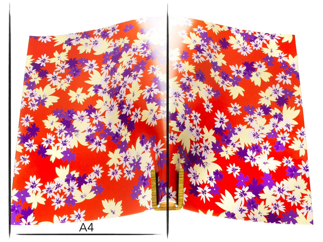 Italian leather panel Russo sakura catalina orange flower print