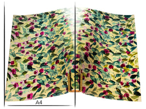 Italian leather panel Russo astratto impasto flower painted