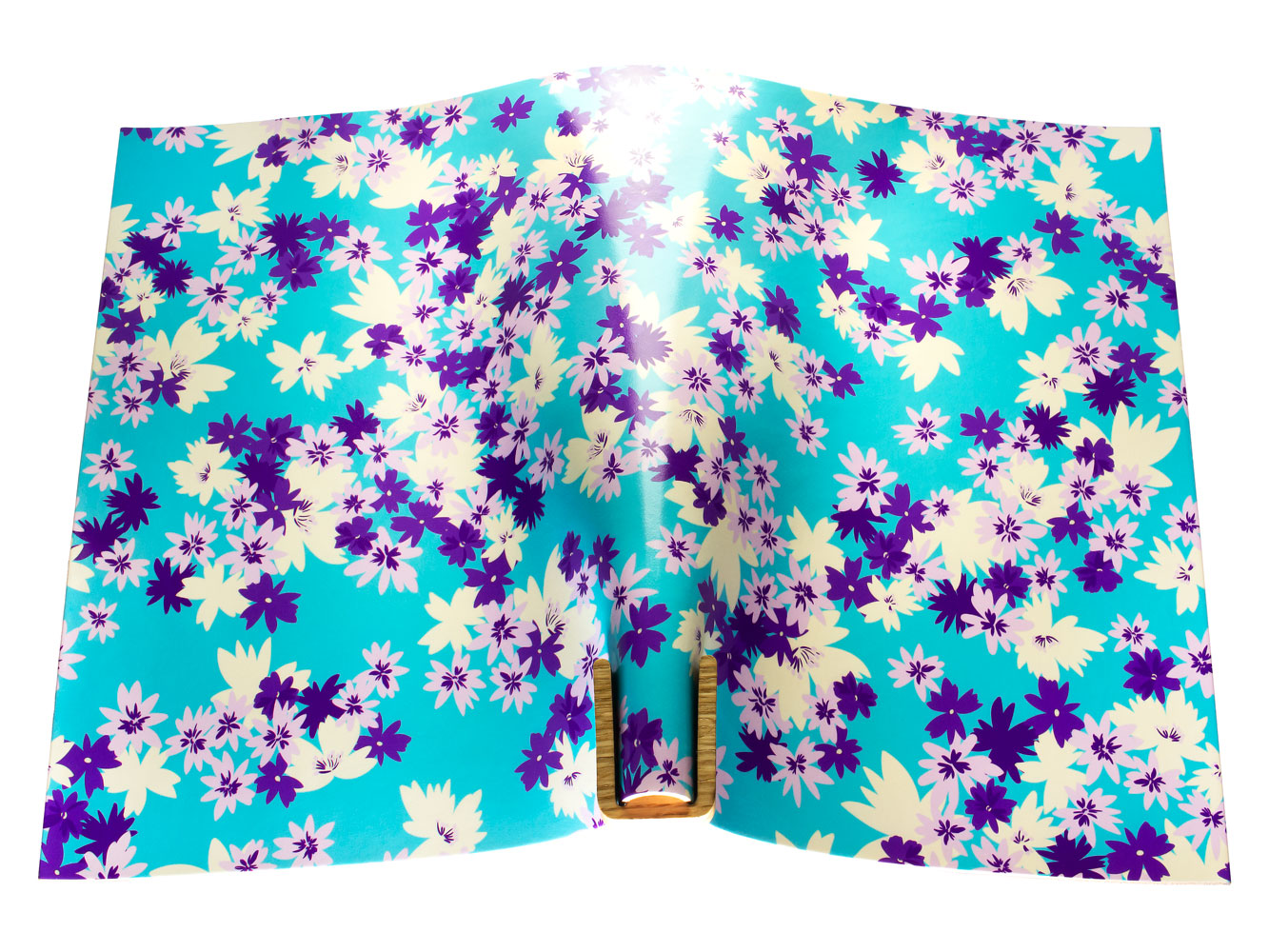 Vegetable tanned leather panel Russo sakura aqua 