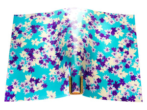 Vegetable tanned leather panel Russo sakura aqua 