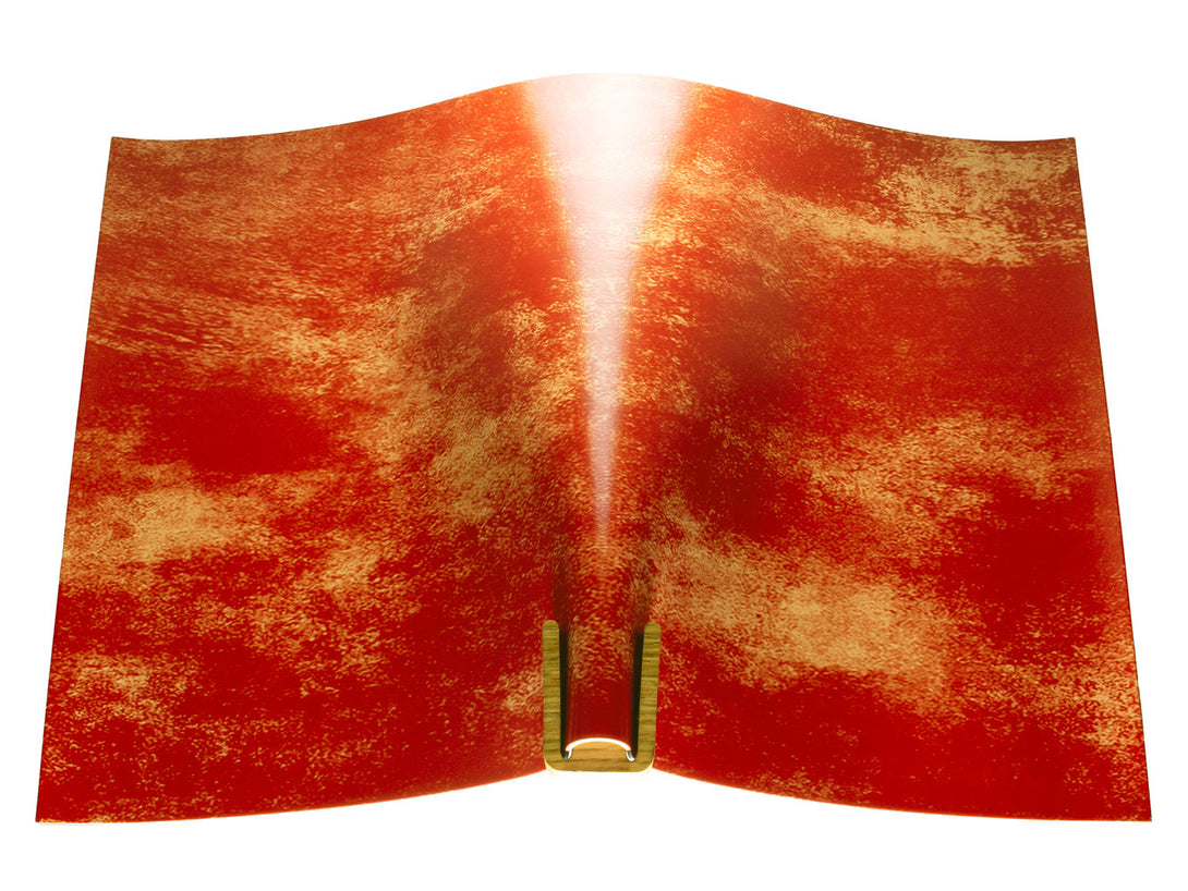 Vegetable tanned leather panel Russo marbled fuoco 