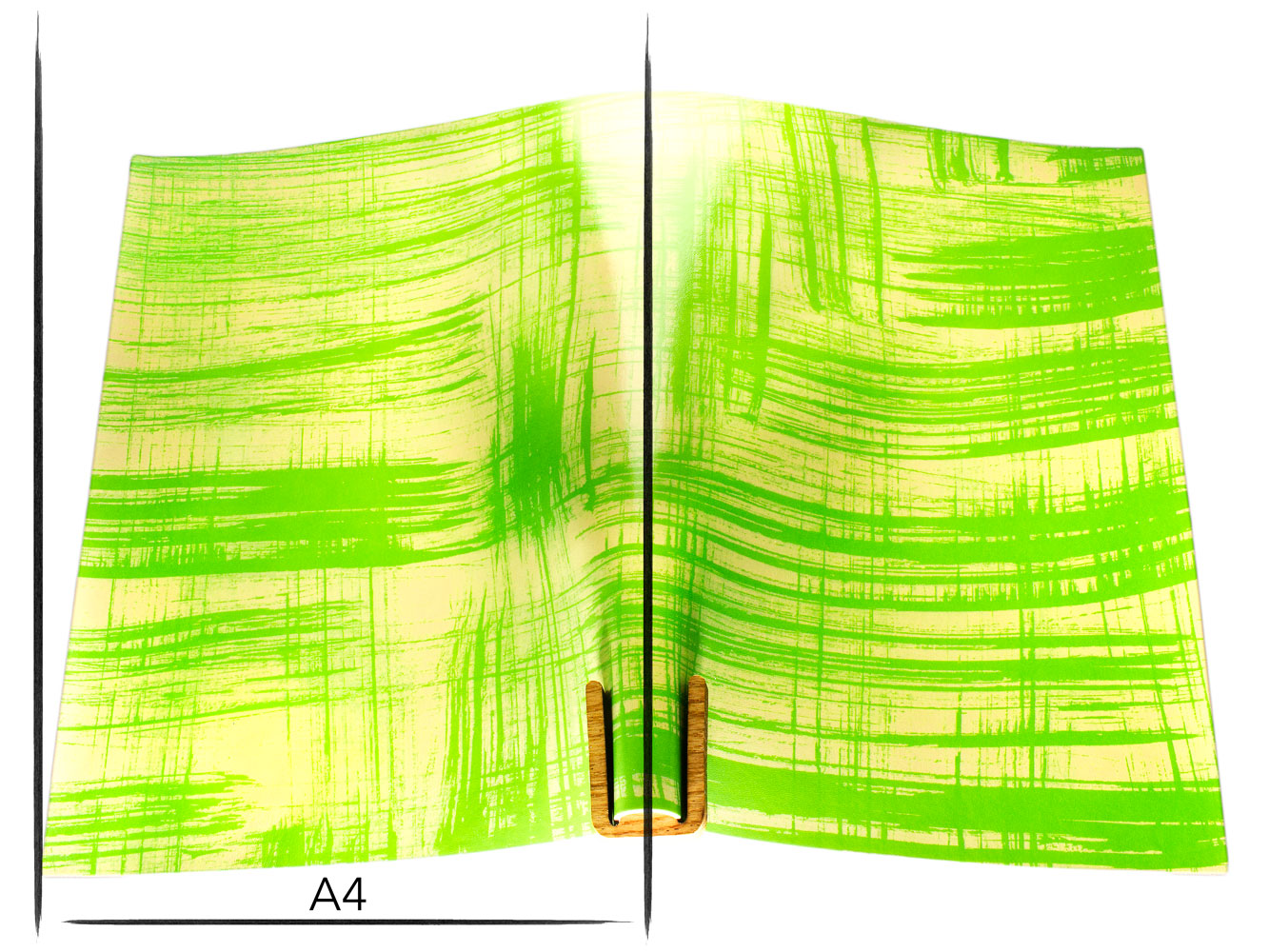 Italian leather panel Russo canvora lime brush-painted