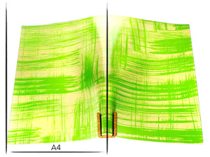 Italian leather panel Russo canvora lime brush-painted