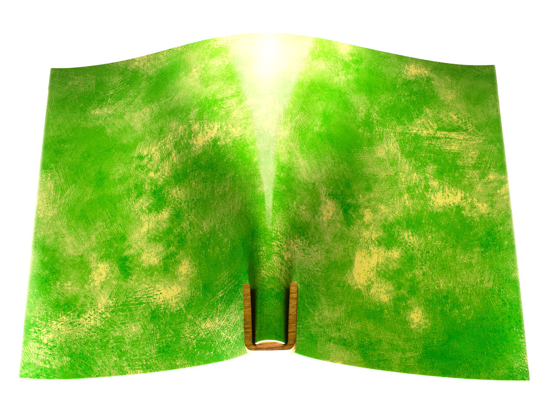 Vegetable tanned leather panel Russo artesano lime