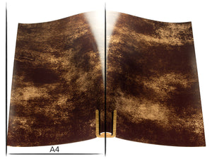 Italian leather panel Russo marbled moreno brown