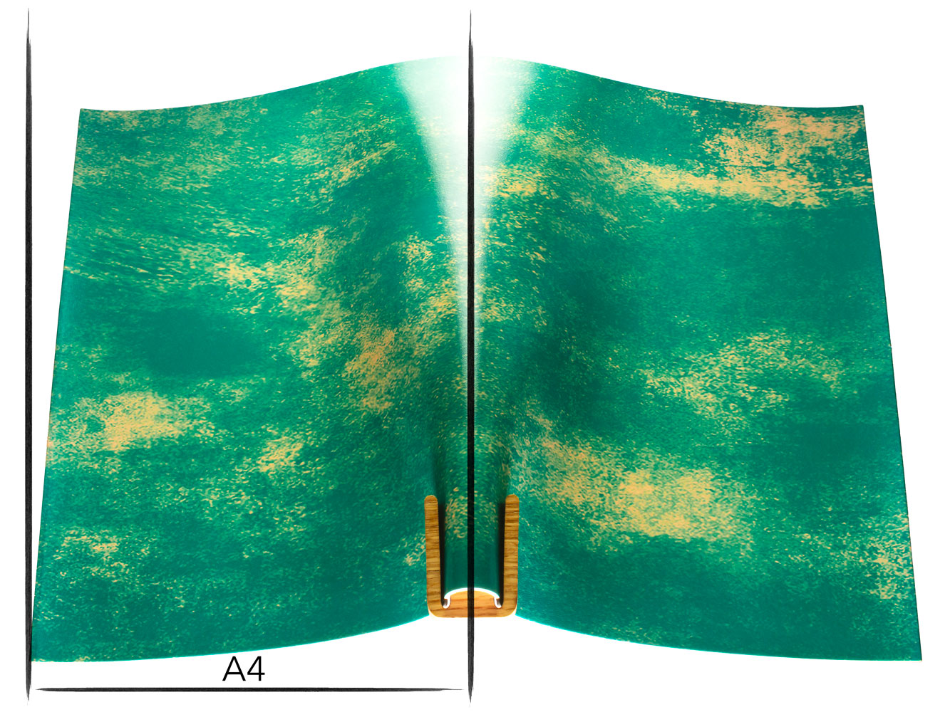 Italian leather panel Russo marbled petrolio light blue