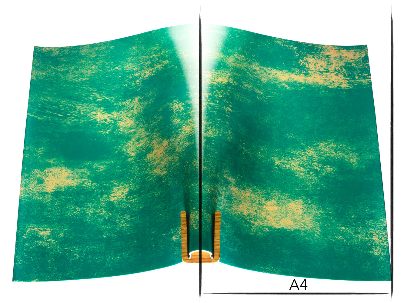 Vachetta leather panel Russo marbled petrolio 