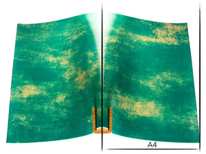 Vachetta leather panel Russo marbled petrolio 