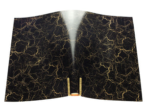 Vegetable tanned leather panel Russo crack nero