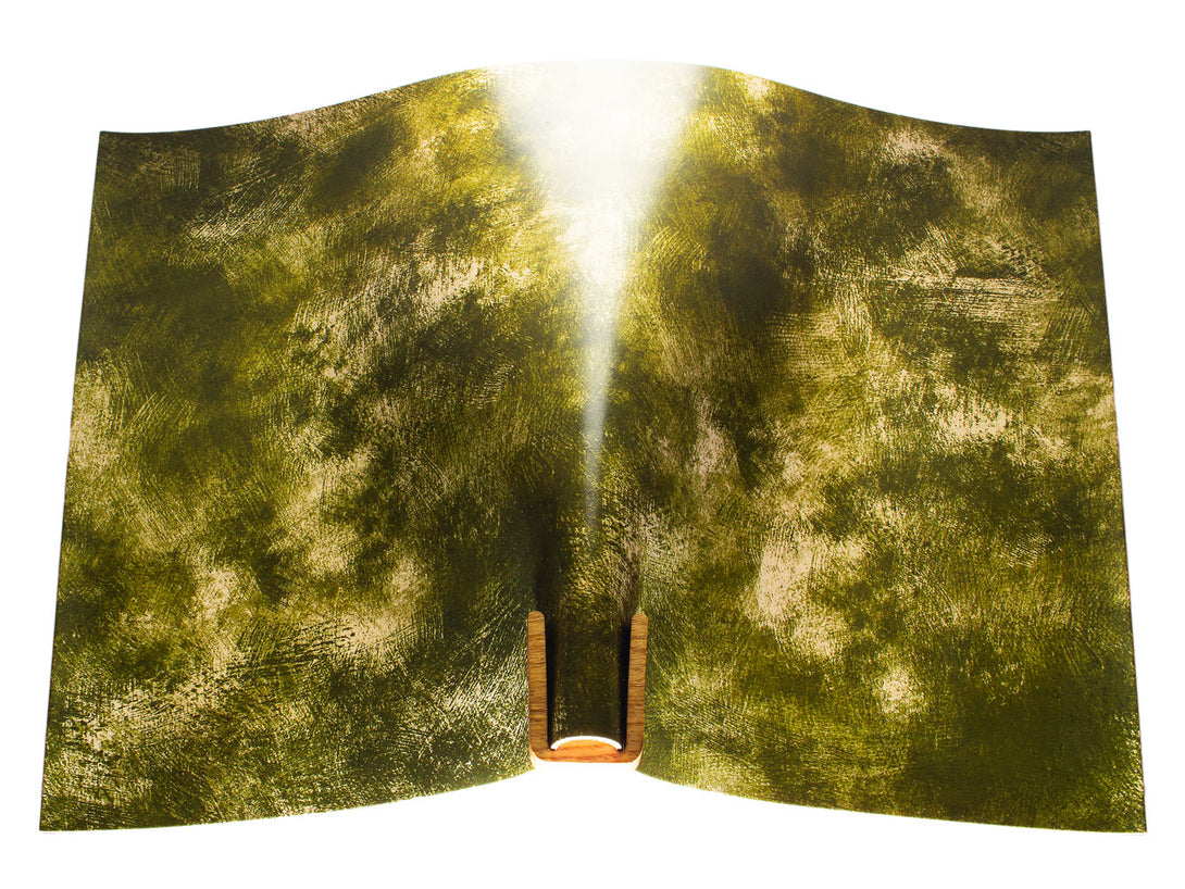 Vegetable tanned leather panel Russo artesano oliva 