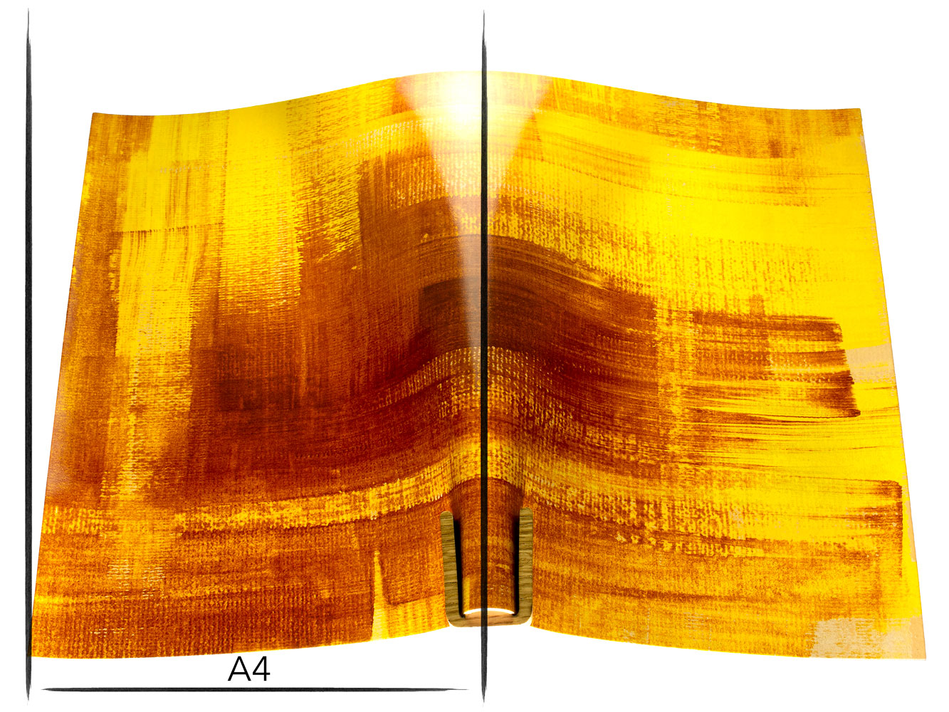 Italian leather panel Russo pintura valletta yellow red painted