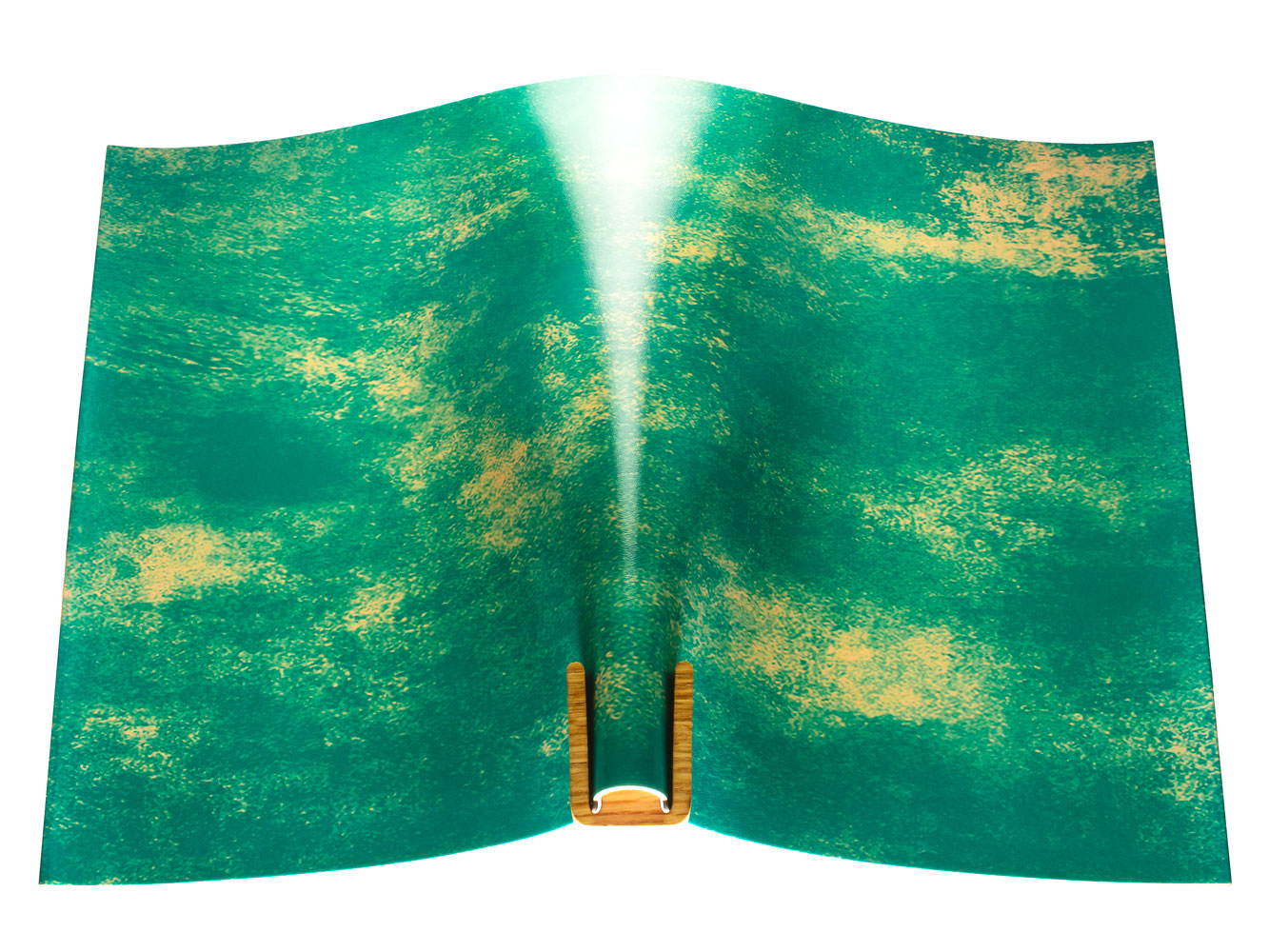 Vegetable tanned leather panel Russo marbled petrolio 