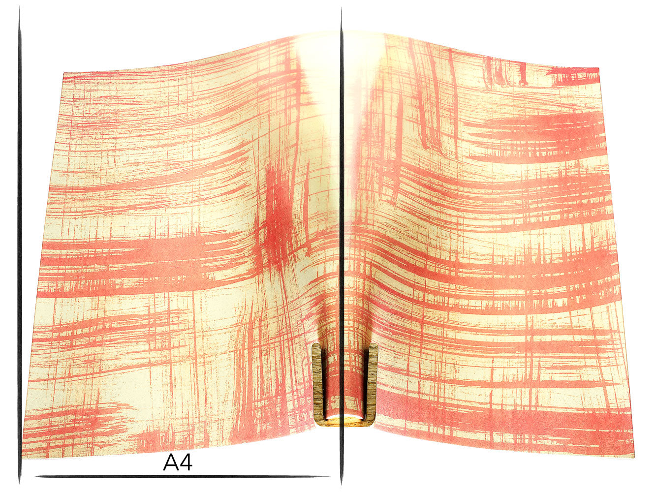 Italian leather panel Russo canvora salmon brush-painted