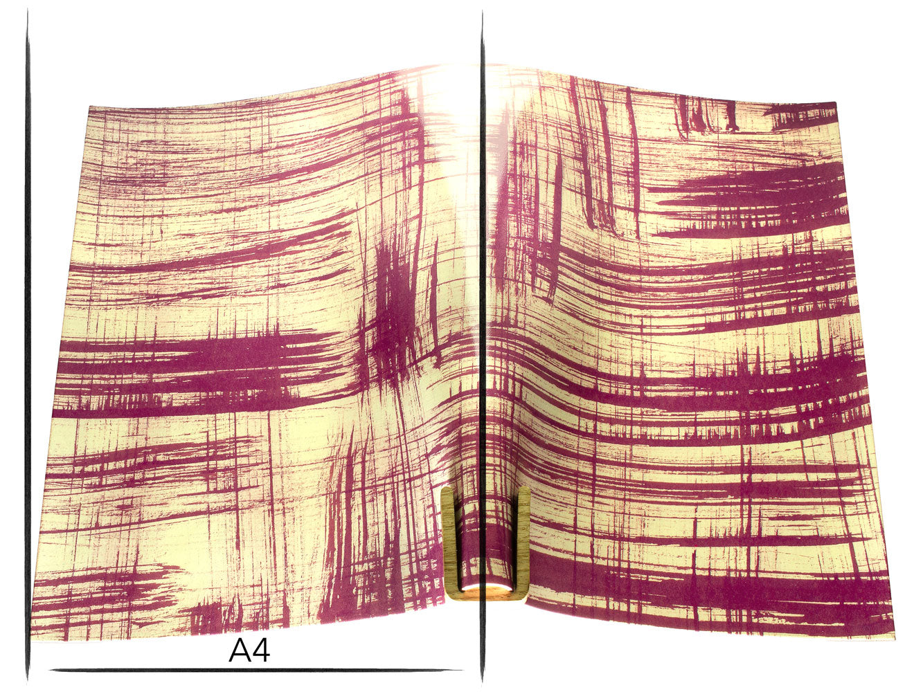 Italian leather panel Russo canvora roxo brush-painted