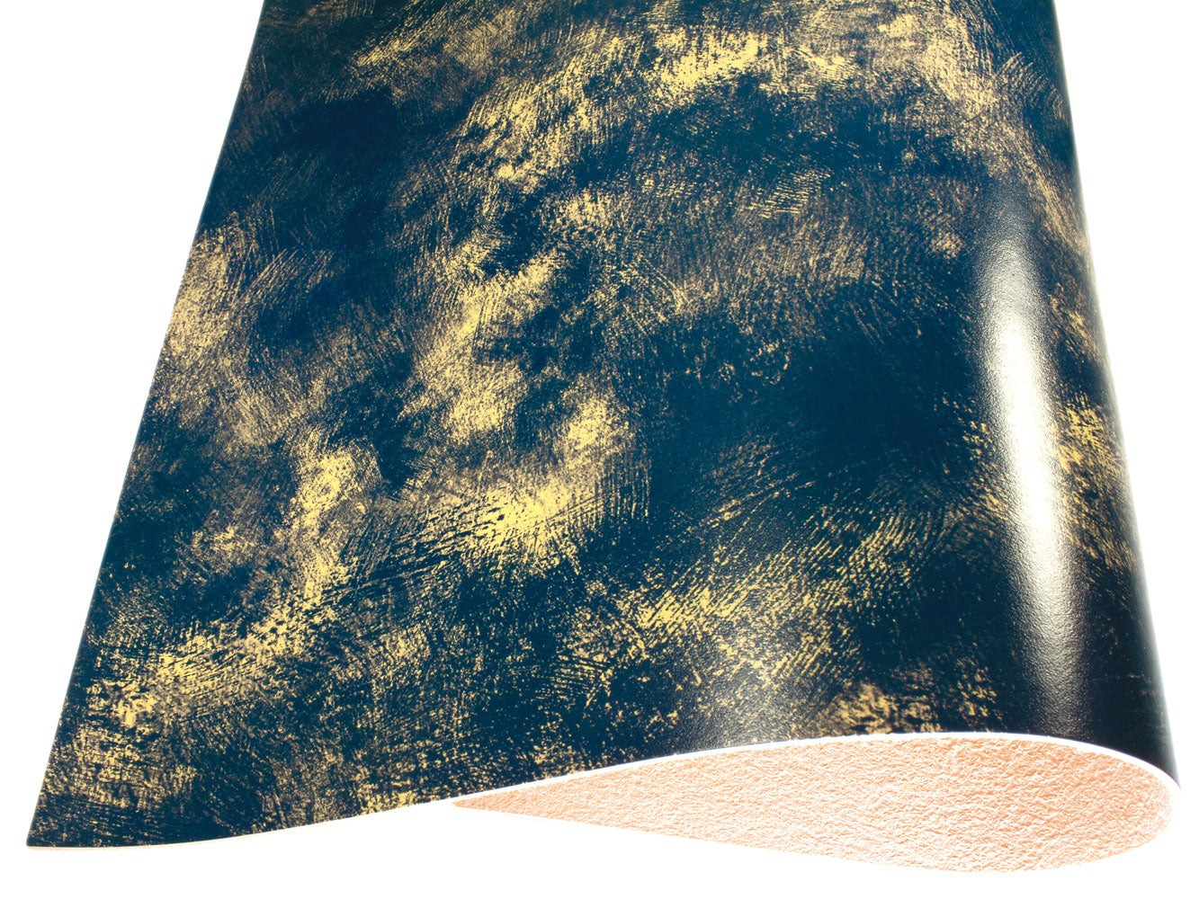 Vegetable tanned leather Russo artesano cavaliere blue brush painted 