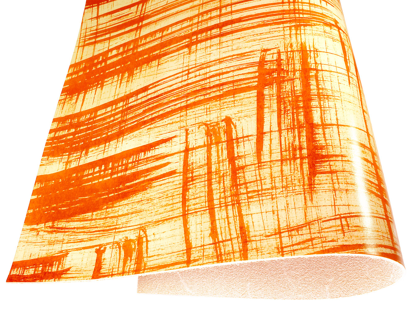 Vegetable tanned leather Russo canvora catalina orange brush-painted