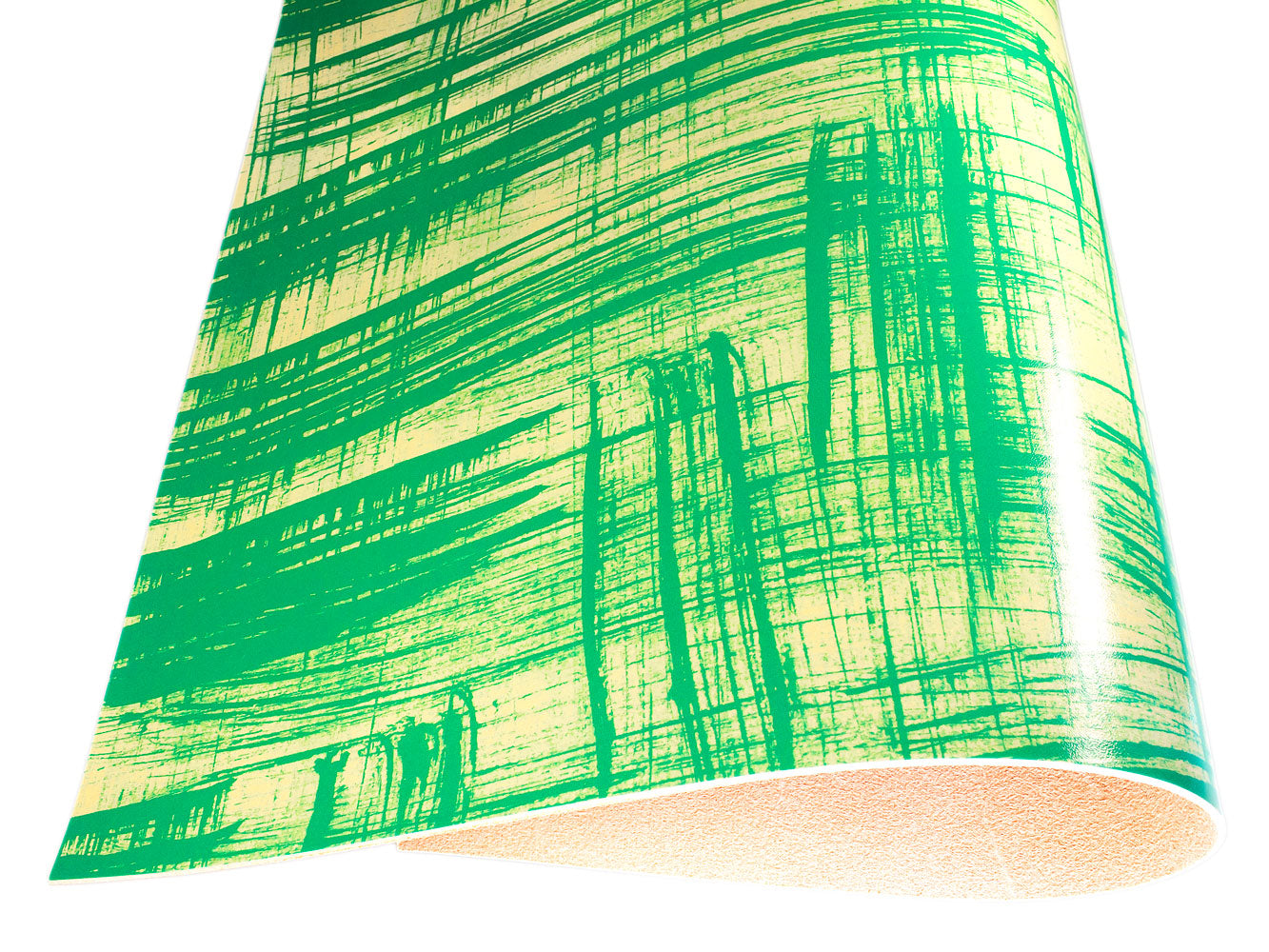 Vegetable tanned leather Russo canvora verdago green brush-painted