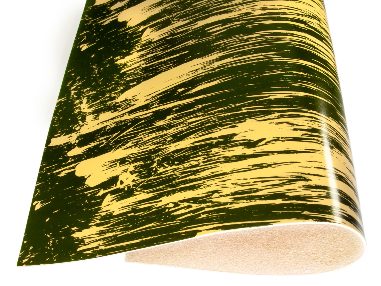 Vegetable tanned leather Russo carrara verdago green stripes