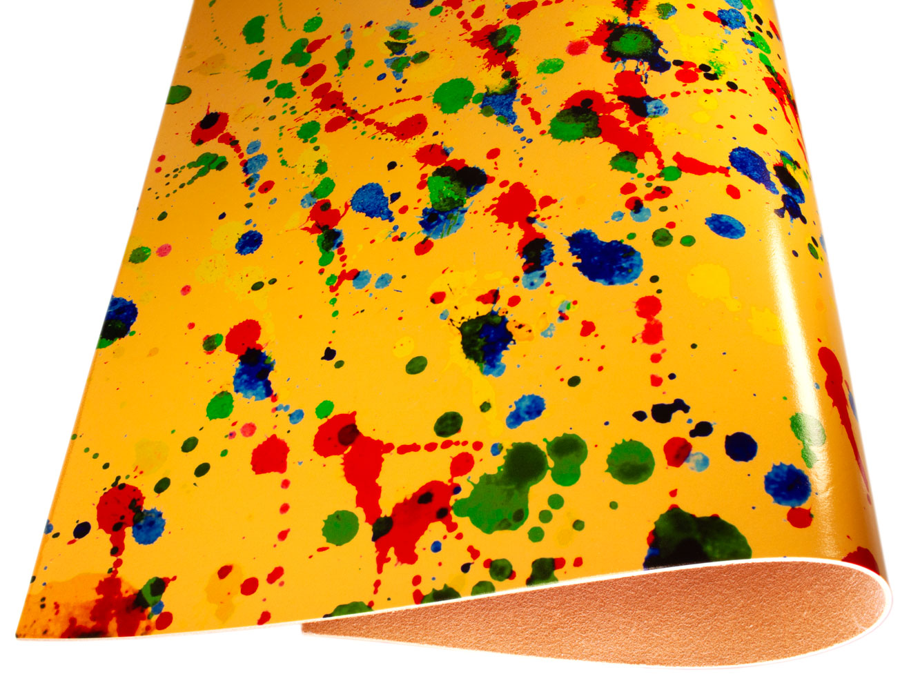 Vegetable tanned leather Russo astratto pinta paint drops