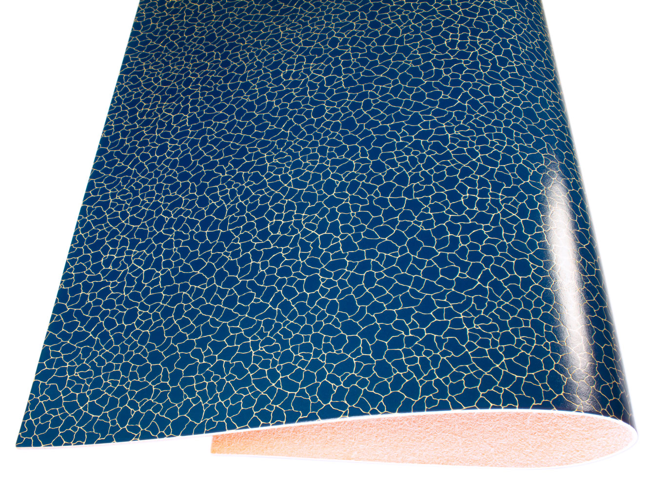 Vegetable tanned leather Russo zenith lazuro blue cracked