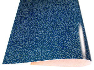 Vegetable tanned leather Russo zenith lazuro blue cracked