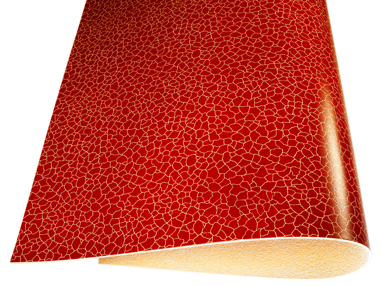 Vegetable tanned leather Russo zenith fuoco red cracked