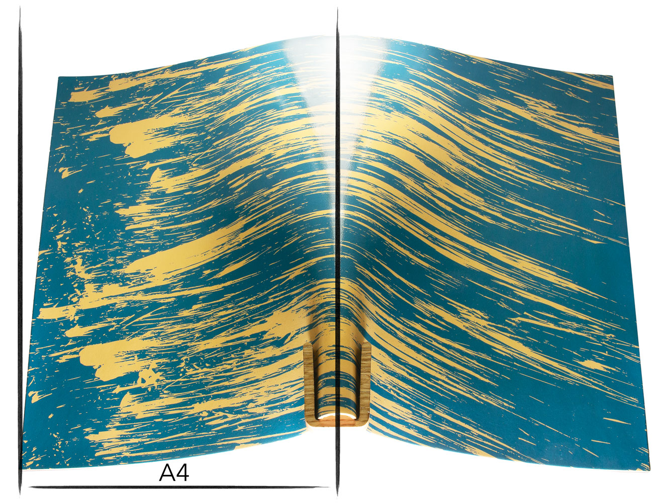 Italian leather panel Russo carrara artenza blue stripes